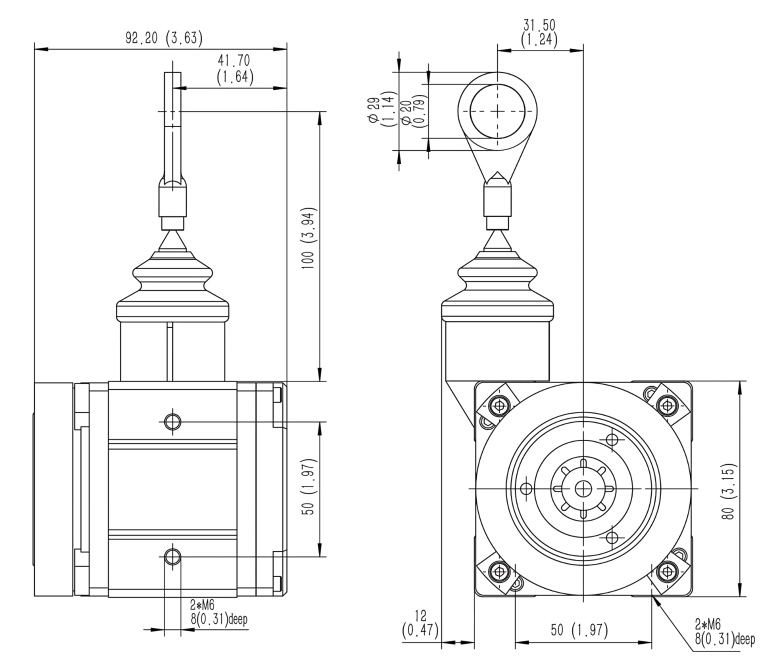 1米、2米、3米工業(yè)級拉線位移傳感 SALS80-J02M/J03M-西威迪