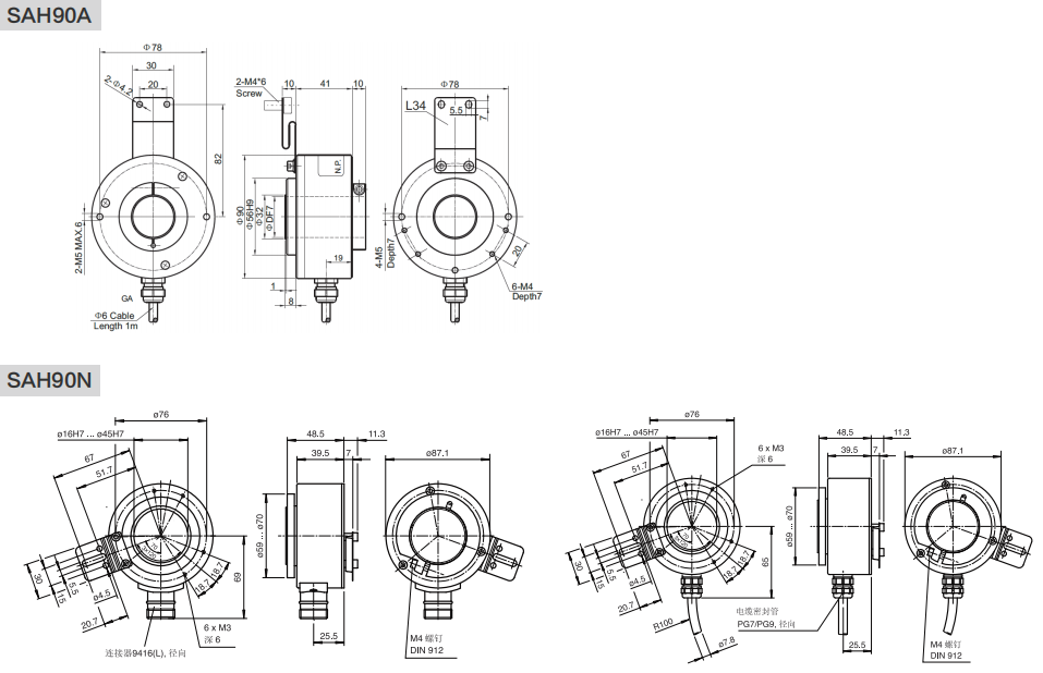 Incremental Encoders 90mm Standard Through-Hole Diameter Type - Civiti