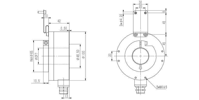 100mm標(biāo)準(zhǔn)通孔徑型增量編碼器-西威迪