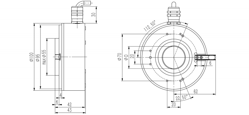 100mm標(biāo)準(zhǔn)通孔徑型增量編碼器-西威迪
